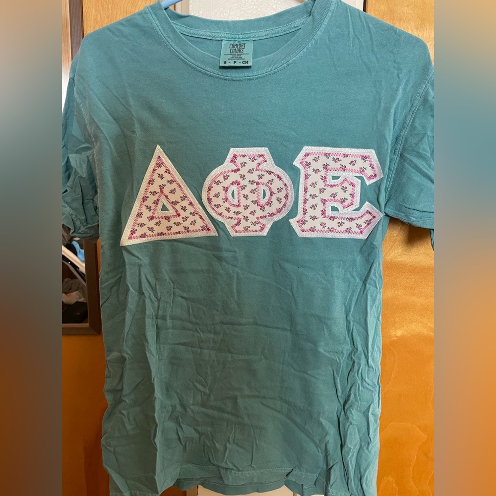 delta phi epsilon blue floral letters